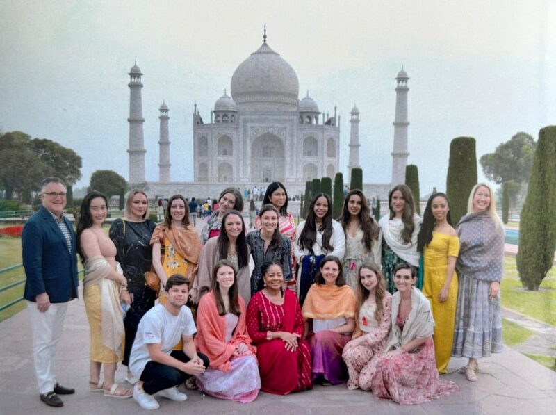 CFMM students standing in front of the Taj Mahal