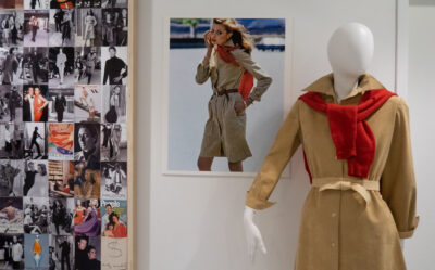 installation view of Halston and Ultrasuede: A Perfect FIT