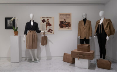 installation view of Halston and Ultrasuede: A Perfect FIT