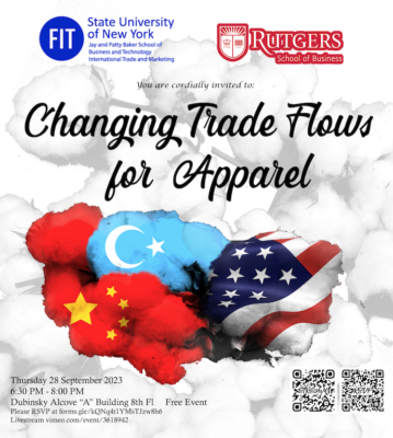 flyer for Changing Trade Flows for Apparel event