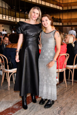 Gabriela Hearst with arm around Stella Hobart at Couture Council luncheon