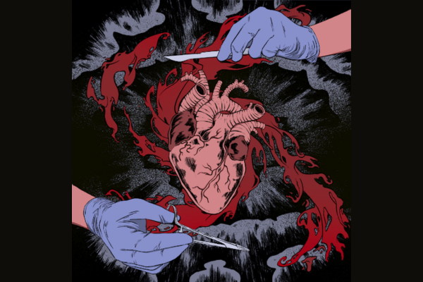 illustration of open heart surgery by Rinn Wight