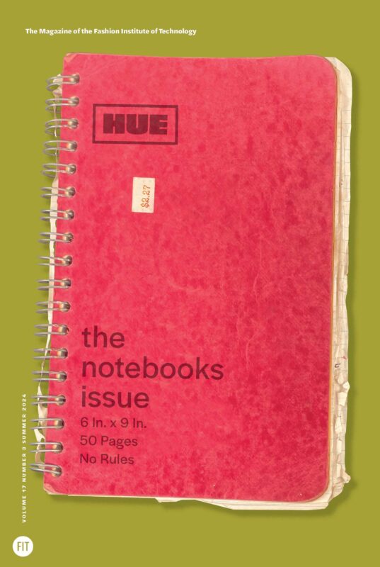 Hue Summer 2024 cover with red ringbound notebook with text that reads 'The Notebooks Issue'