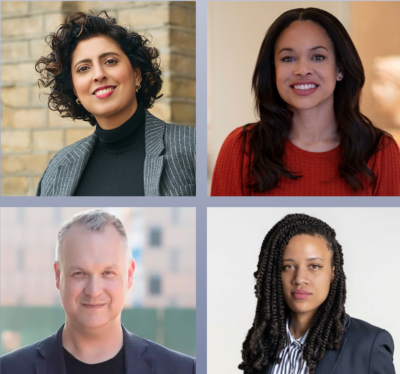 Clockwise from top left: Sara Raza, Andrea Achi, Ashley James, and Eric Shiner.