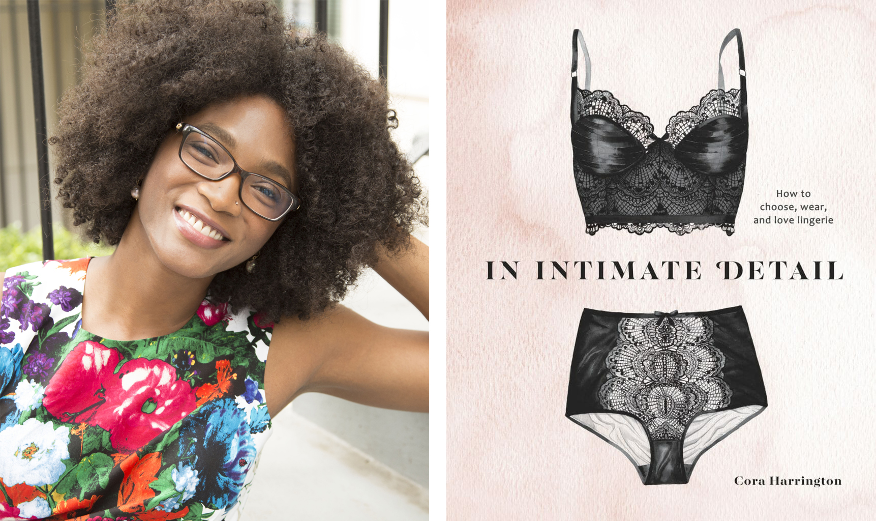 Cora Harrington photo and cover of book In Intimate Detail