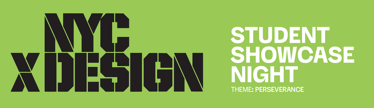 logo for NYC X Design with type treatment for Student Showcase Night