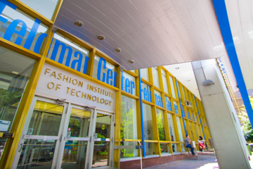 front of FIT's Feldman entrance