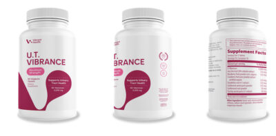 three bottles of Vibrant Health vitamins with new label design