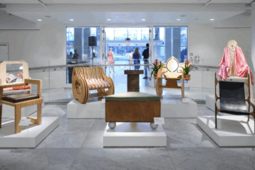 six chairs in the Adapt/Evolve exhibition gallery that each have adaptive design qualities