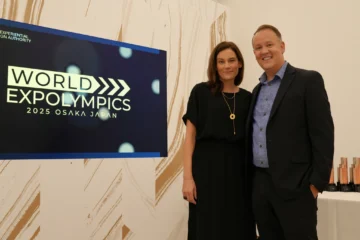 FIT EED MFA program chair Christina Lyons at the World Expolympics 2025 in Osaka, Japan.