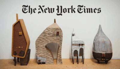 image depicting two art pieces that look like animals