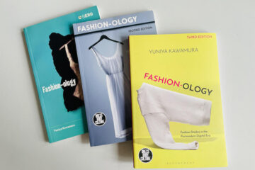 three editions of the book Fashion-ology as it has been reprinted over time