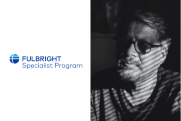 Photographer and FIT professor Praveen K. Chaudhry in a chiaroscuro photograhic portrait.