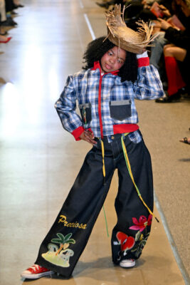 A model walks the runway during the FIT's 2026 Future of Fashion runway show