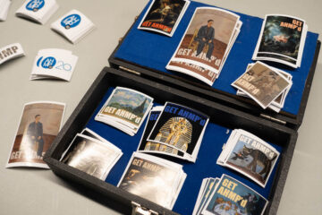 stickers featuring different works of art with the text "Get AHMP'd Up!"